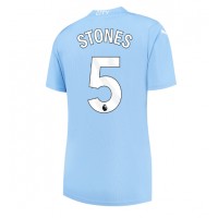 Camisa de Futebol Manchester City John Stones #5 Equipamento Principal Mulheres 2023-24 Manga Curta